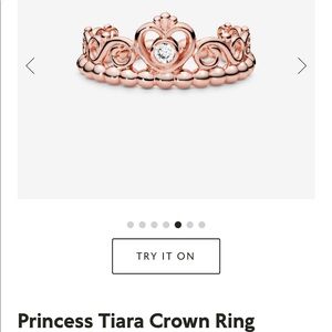 LIKE NEW Pandora Princess Tiara Crown Ring (Rose Gold)